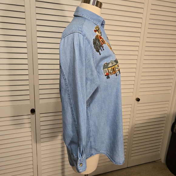 Rare Farm & Ranch Embroidered Vintage Jean Top by Red Ridge Mountain Outfitters - Picture 5 of 16